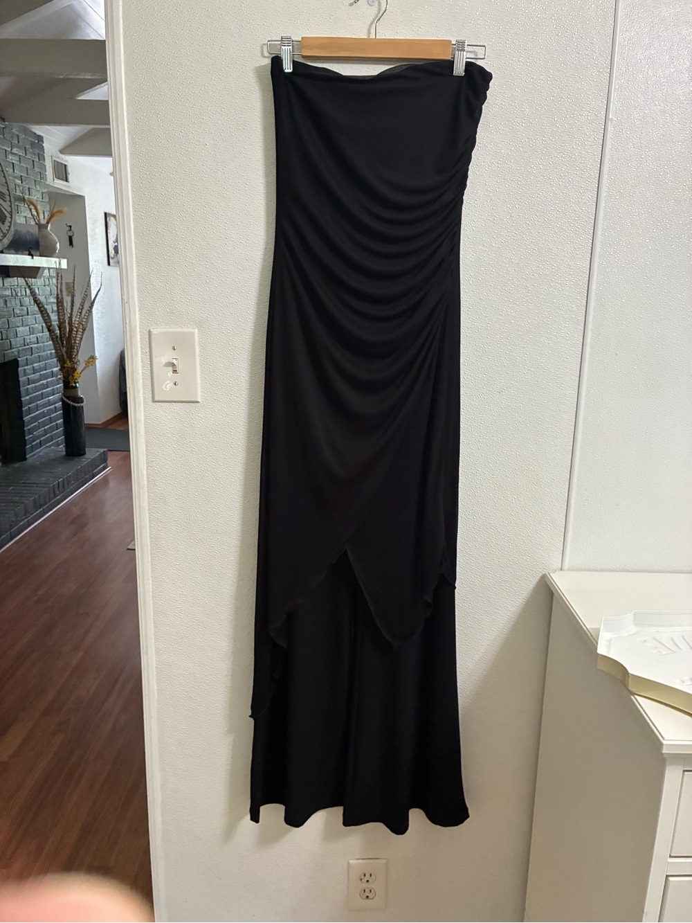 Vintage Y2K Wet Seal Black Strapless Ruched pantsuit L
